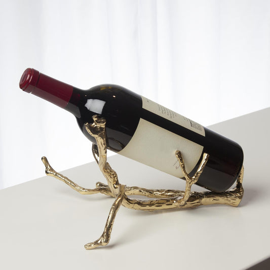 Global Views Twig Wine Bottle Holder Brass 9.93019