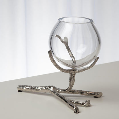 Global Views Twig Vase Holder Nickel 9.92659