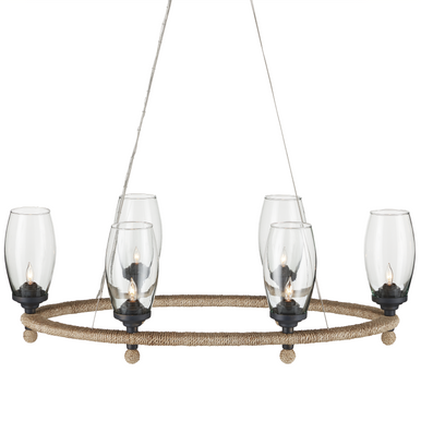 Currey & Co. Hightider Glass Oval Chandelier 9000-1086