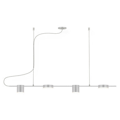 Sonneman Lighting Counterpoint™ 4-Light LED Linear Pendant in Bright Satin Aluminum 2884.16