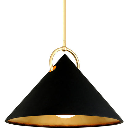 Corbett Lighting Charm Pendant in Gold Leaf/Soft Black Combo 289-42-GL/SBK