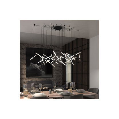 Sonneman Lighting Ballet™ 9-Light Swag LED Pendant in Satin Black 2893.25