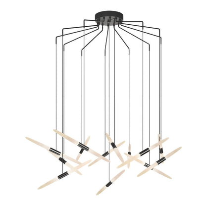 Sonneman Lighting Ballet 13-Light Spreader LED Pendant in Satin Black 2896.25