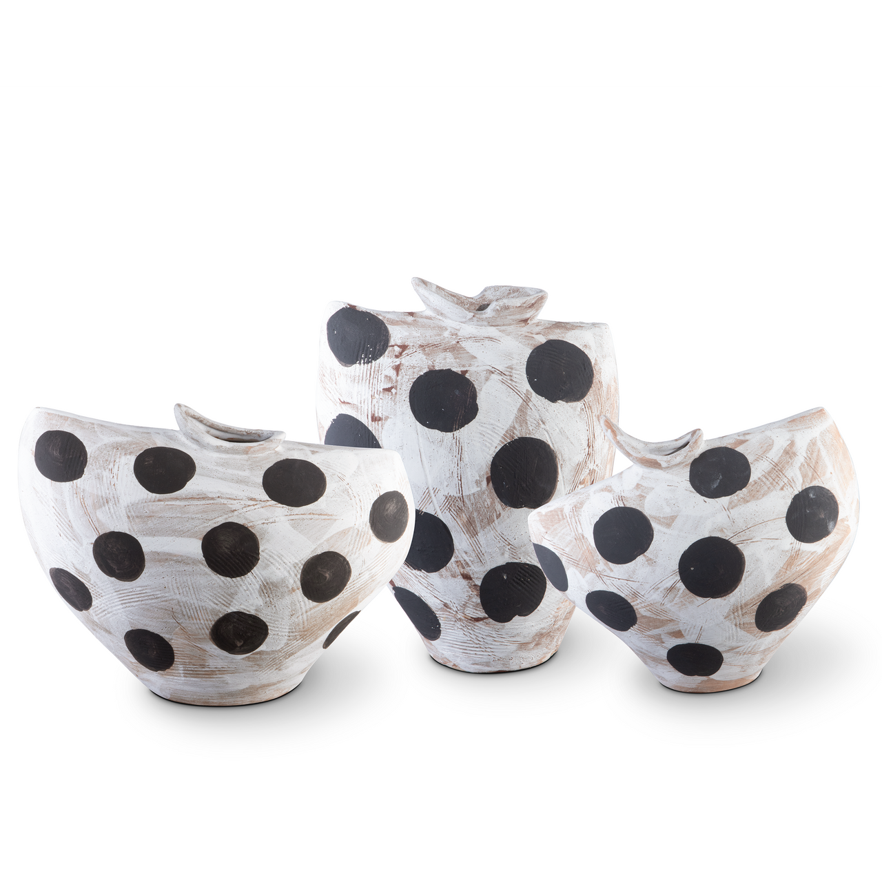 Currey & Co. Dots Medium White & Black Bowl 1200-0709