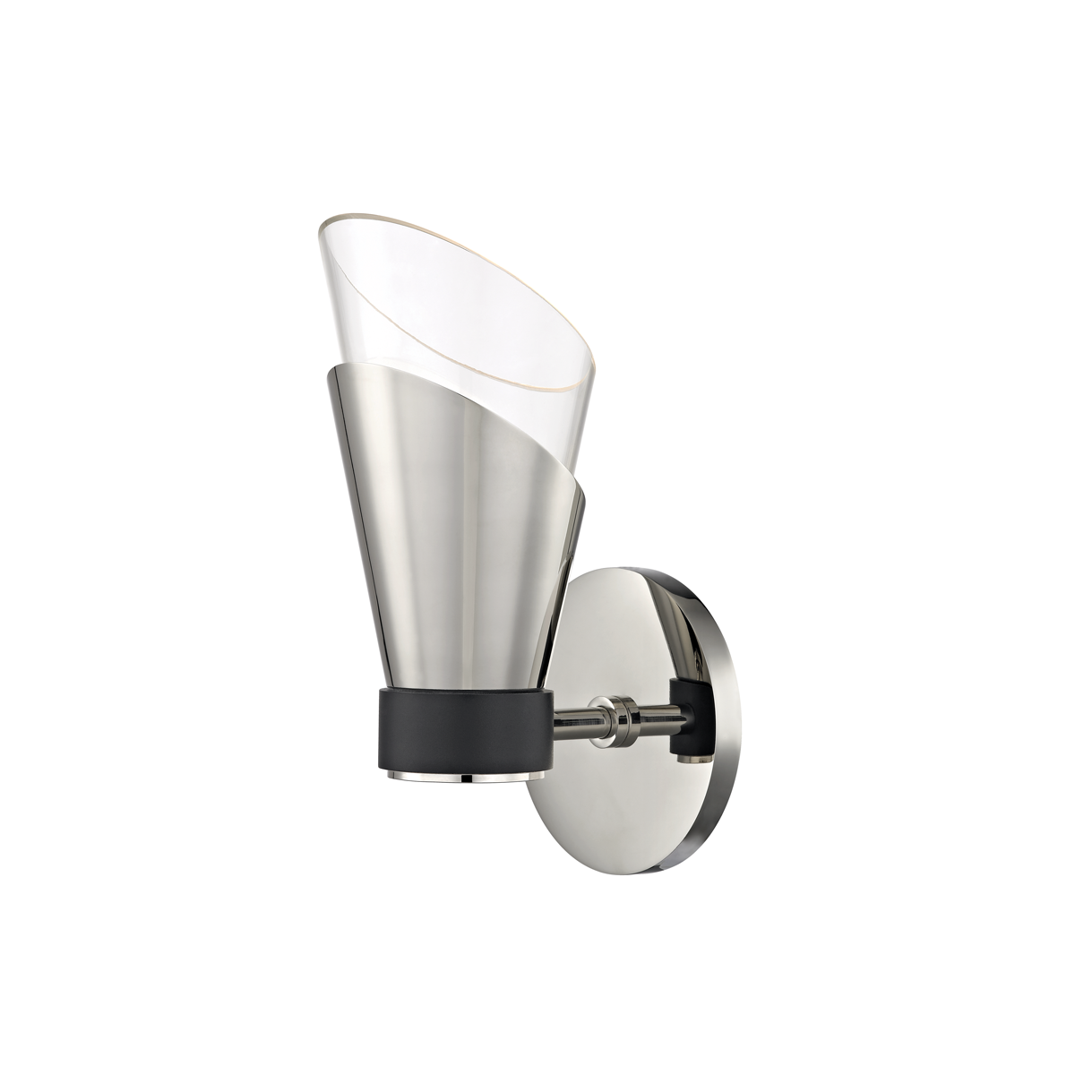 Mitzi 1 Light Wall Sconce in Polished Nickel/Black H130101-PN/BK