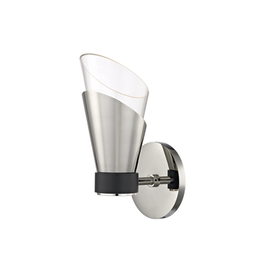 Mitzi 1 Light Wall Sconce in Polished Nickel/Black H130101-PN/BK