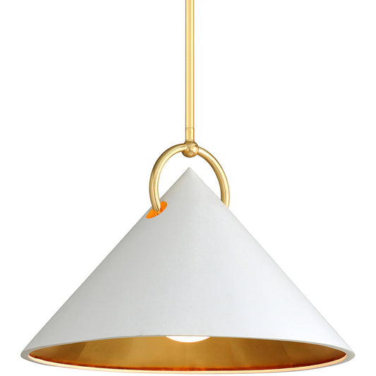 Corbett Lighting Charm Pendant in Gold Leaf/White 290-41