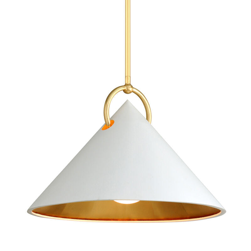 Corbett Lighting Charm Pendant in Gold Leaf/White 290-41