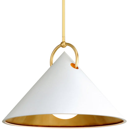 Corbett Lighting Charm Pendant in Gold Leaf/White 290-43