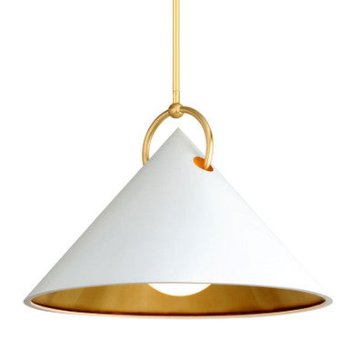 Corbett Lighting Charm Pendant in Gold Leaf/White 290-43