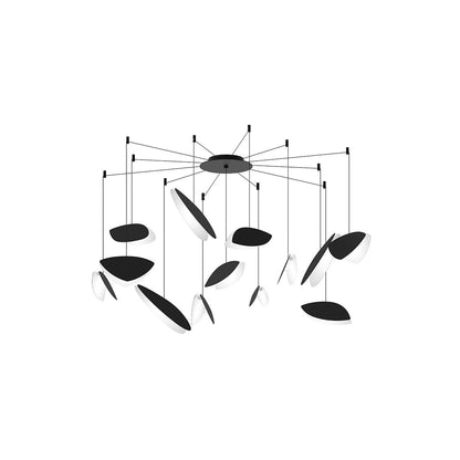 Sonneman Lighting Papillons 13-Light Swag LED Pendant in Satin Black 2907.25K