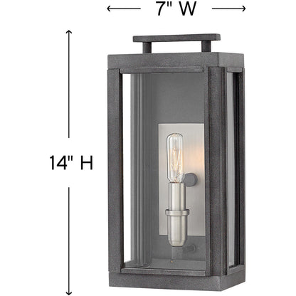 Hinkley Lighting Sutcliffe Small Wall Mount Lantern Aged Zinc 2910DZ