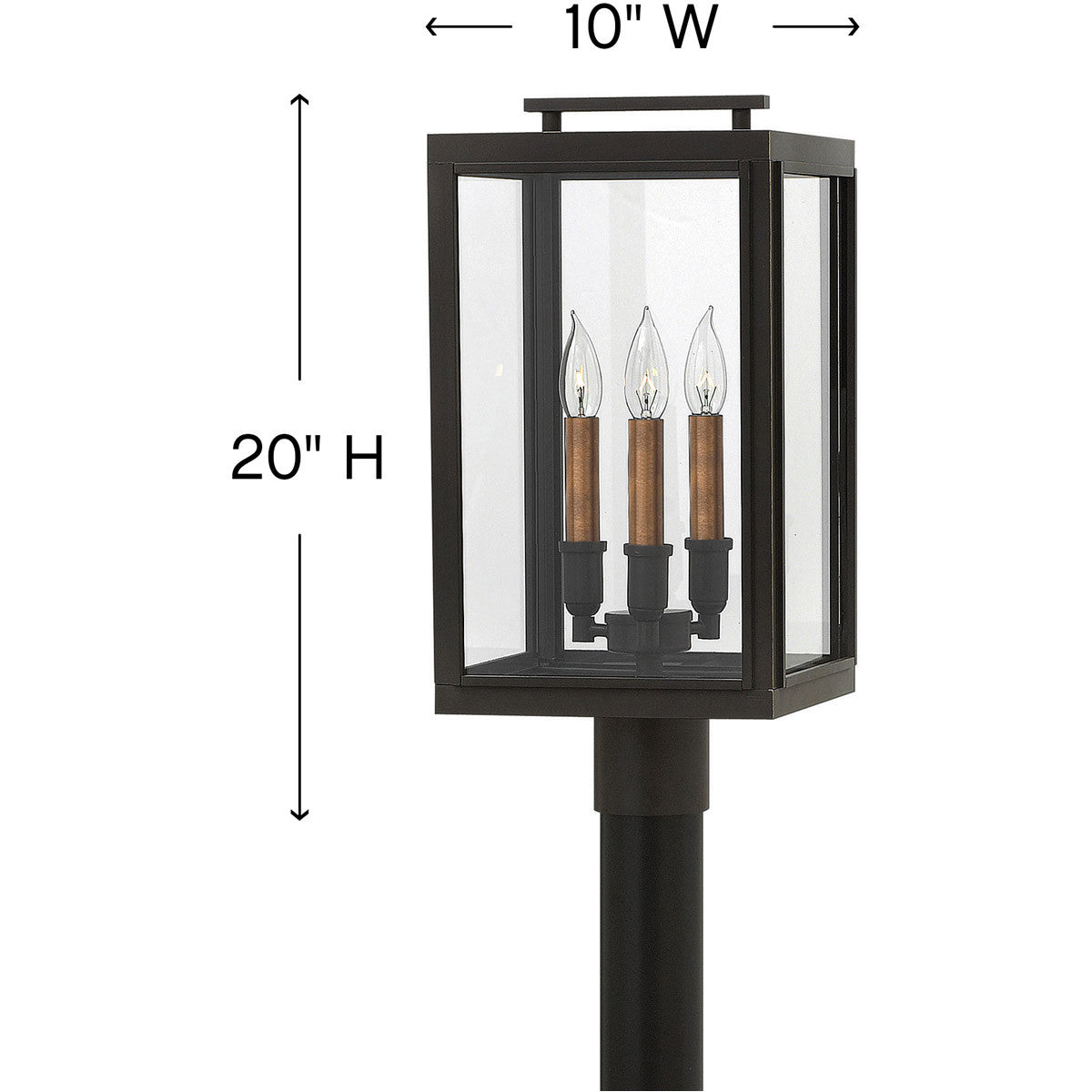 Hinkley Lighting Sutcliffe Large Post Top or Pier Mount Lantern Oil Rubbed Bronze 2911OZ