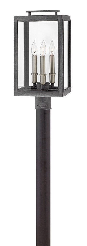 Hinkley Lighting Sutcliffe Large Post Top or Pier Mount Lantern Aged Zinc LED Bulb(s) Included 2911DZ-LL