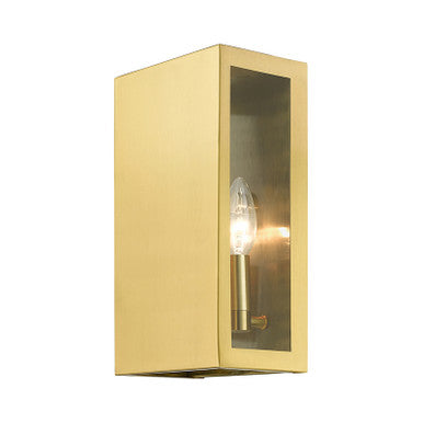 Livex Lighting Winfield Collection  2 Light Satin Gold Outdoor ADA Medium Sconce in Satin Gold 29122-32