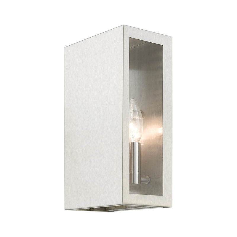 Livex Lighting Winfield Collection  2 Light Brushed Nickel Outdoor ADA Medium Sconce in Brushed Nickel 29122-91