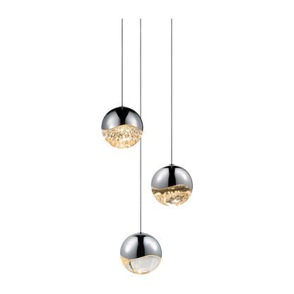 Sonneman Lighting Grapes 3-Light Round Large LED Pendant in Polished Chrome 2914.01-LRG