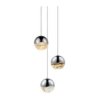 Sonneman Lighting Grapes® 3-Light Round Large LED Pendant in Polished Chrome 2914.01-LRG