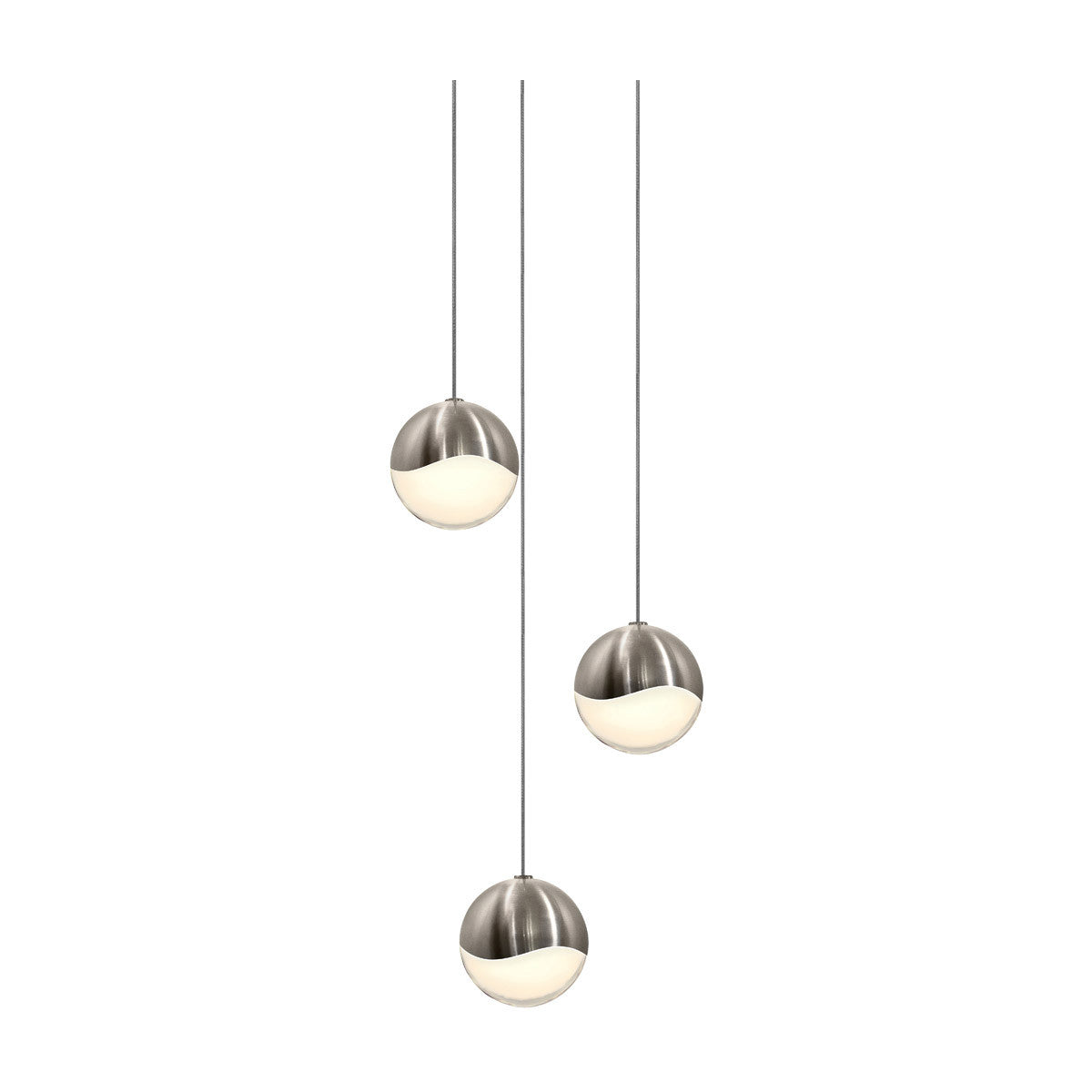 Sonneman Lighting Grapes 3-Light Round Medium LED Pendant in Satin Nickel 2914.13-MED