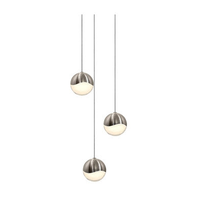 Sonneman Lighting Grapes® 3-Light Round Medium LED Pendant in Satin Nickel 2914.13-MED