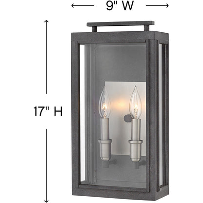 Hinkley Lighting Sutcliffe Medium Wall Mount Lantern Aged Zinc 2914DZ