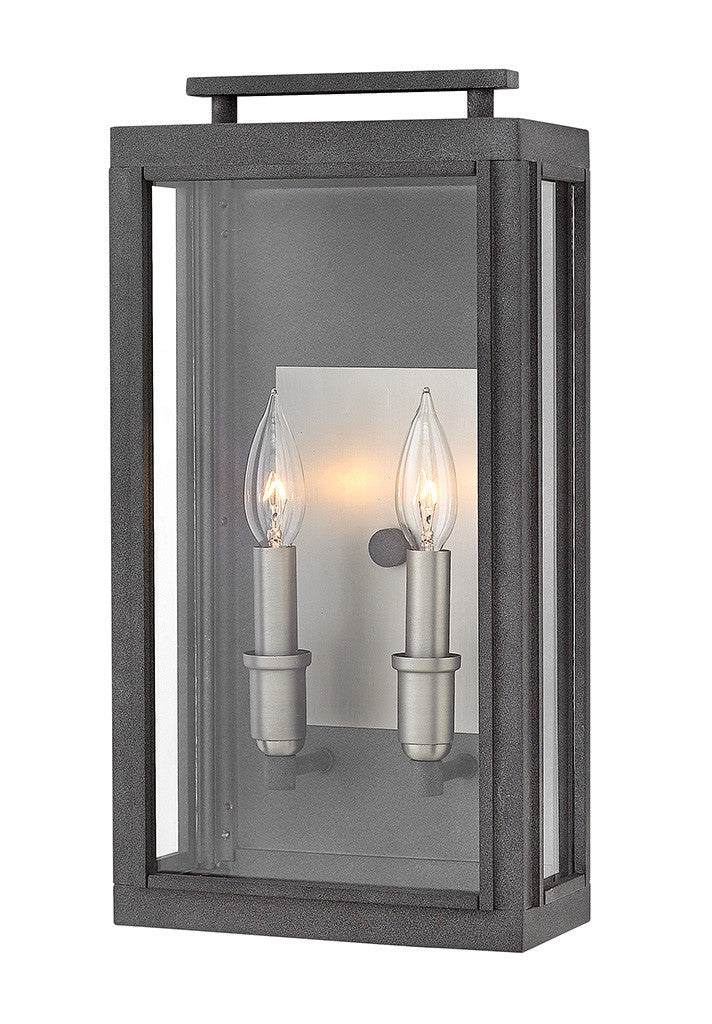 Hinkley Lighting Sutcliffe Medium Wall Mount Lantern Aged Zinc 2914DZ