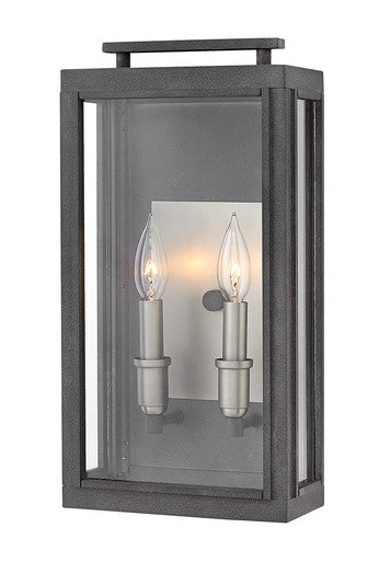 Hinkley Lighting Sutcliffe Medium Wall Mount Lantern Aged Zinc 2914DZ