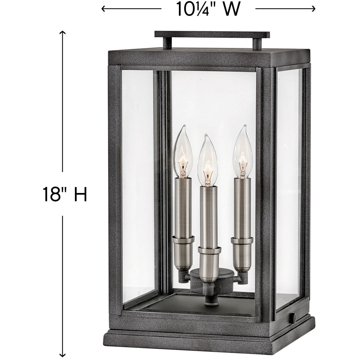 Hinkley Lighting Sutcliffe Large Pier Mount Lantern Aged Zinc 2917DZ