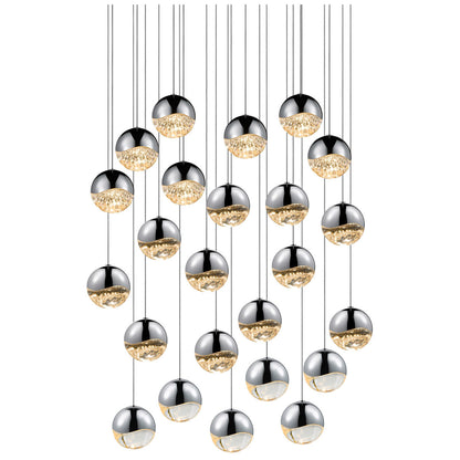 Sonneman Lighting Grapes 24-Light Round Large LED Pendant in Polished Chrome 2918.01-LRG