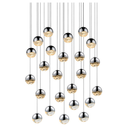 Sonneman Lighting Grapes 24-Light Round Medium LED Pendant in Polished Chrome 2918.01-MED