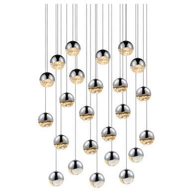 Sonneman Lighting Grapes® 24-Light Round Medium LED Pendant in Polished Chrome 2918.01-MED