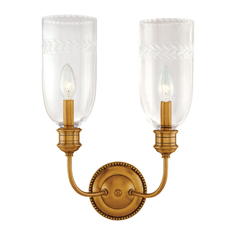 Hudson Valley Lighting Lafayette Wall Sconce in Aged Brass 292-AGB