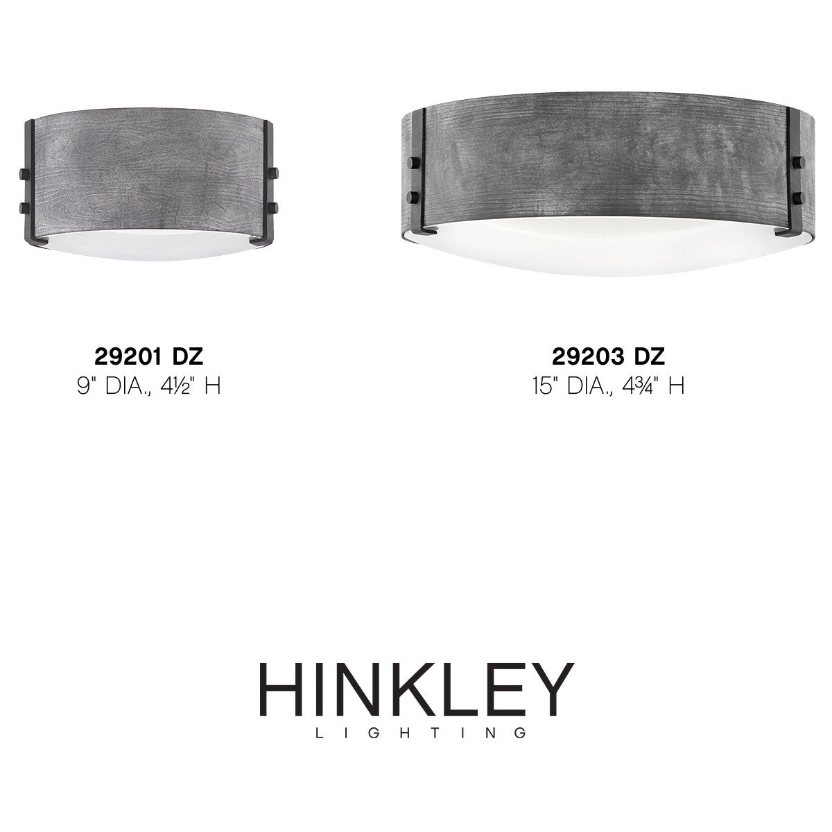 Hinkley Lighting Sawyer Medium Flush Mount Aged Zinc 29203DZ