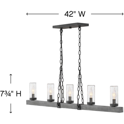 Hinkley Lighting Sawyer Five Light Linear Aged Zinc 29205DZ