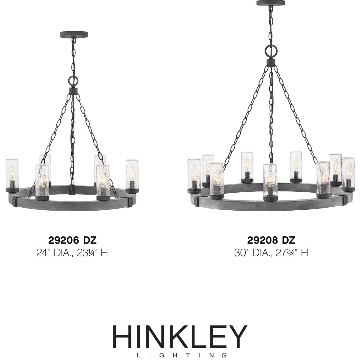 Hinkley Lighting Sawyer Medium Single Tier Aged Zinc 29206DZ