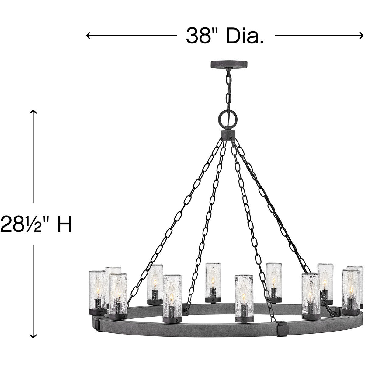 Hinkley Lighting Sawyer Large Single Tier Aged Zinc 29207DZ