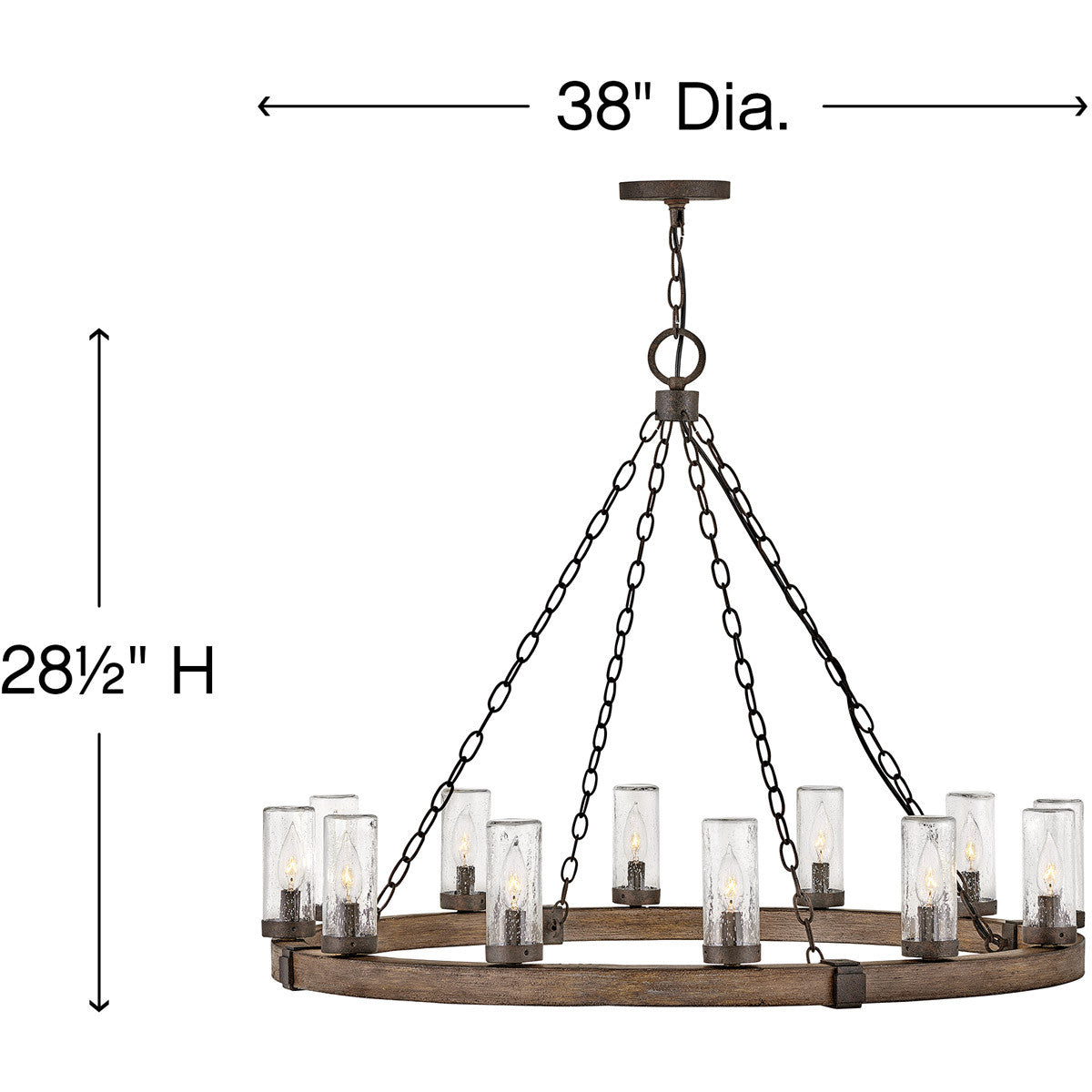 Hinkley Lighting Sawyer Large Single Tier Sequoia 29207SQ