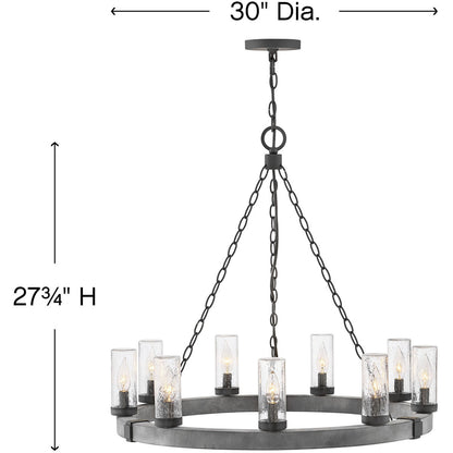 Hinkley Lighting Sawyer Large Single Tier Aged Zinc 29208DZ