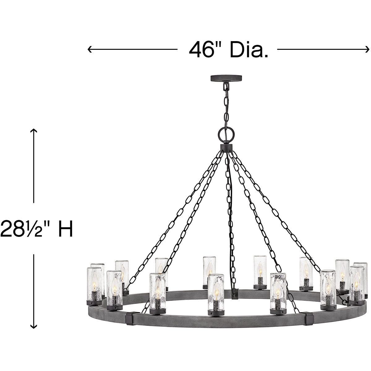 Hinkley Lighting Sawyer Extra Large Single Tier Aged Zinc 29209DZ