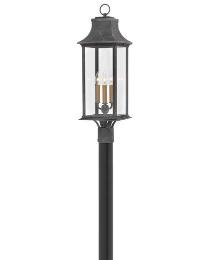 Hinkley Lighting Adair Large Post Top or Pier Mount Lantern Aged Zinc LED Bulb(s) Included 2931DZ-LL