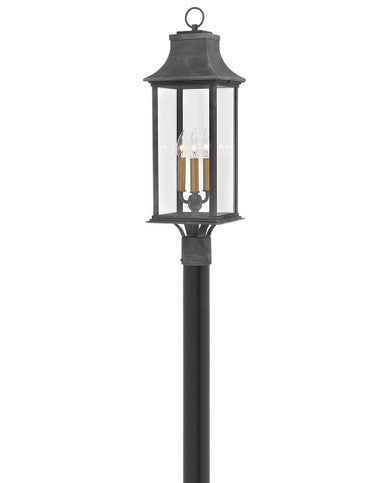 Hinkley Lighting Adair Large Post Top or Pier Mount Lantern Aged Zinc LED Bulb(s) Included 2931DZ-LL