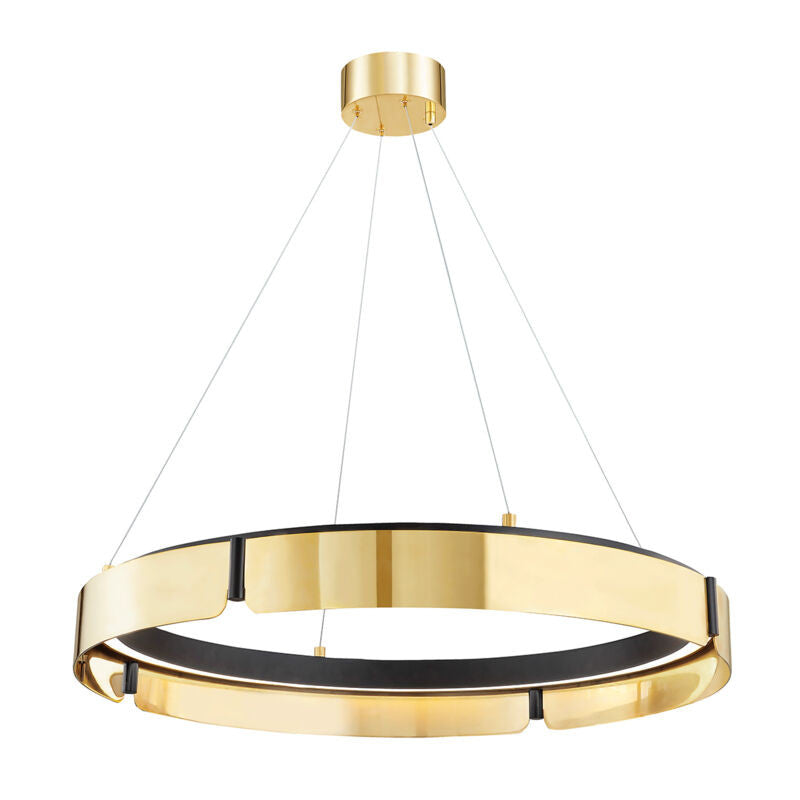 Hudson Valley Lighting Tribeca Chandelier in Aged Brass/black 2933-AGB/BK