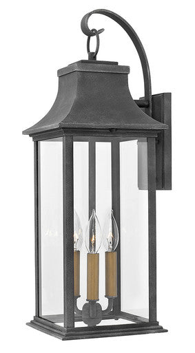 Hinkley Lighting Adair Large Wall Mount Lantern Aged Zinc 2935DZ