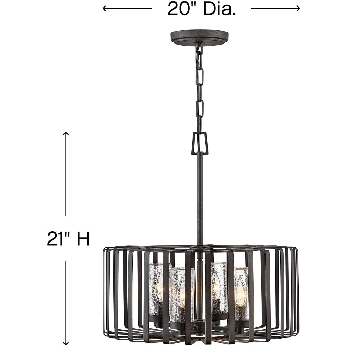 Hinkley Lighting Reid Medium Single Tier Brushed Graphite 29504BGR