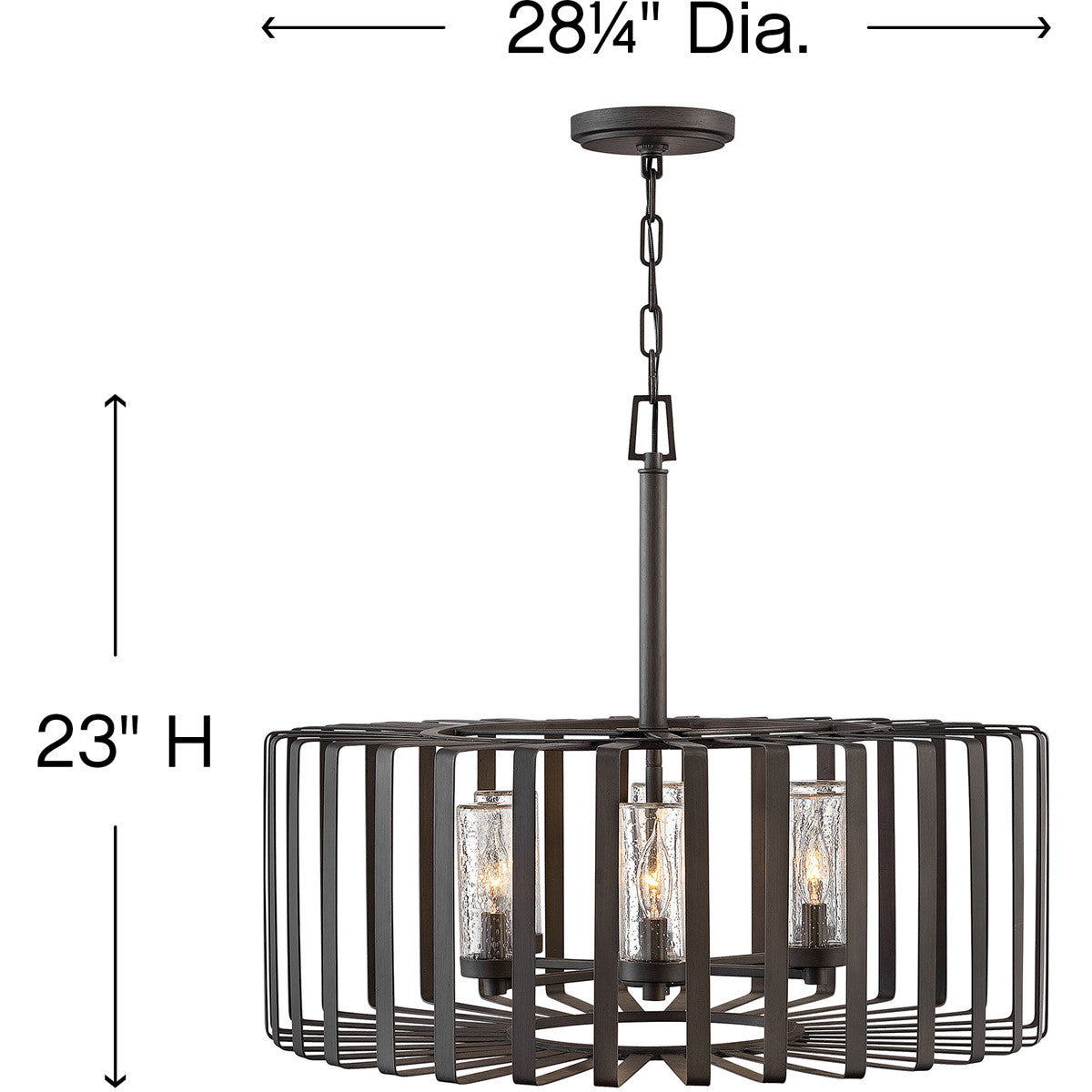 Hinkley Lighting Reid Large Single Tier Brushed Graphite 29505BGR