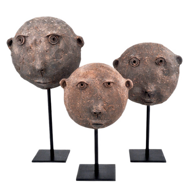 Currey & Co. Terracotta Masks Set of 3 1200-0726