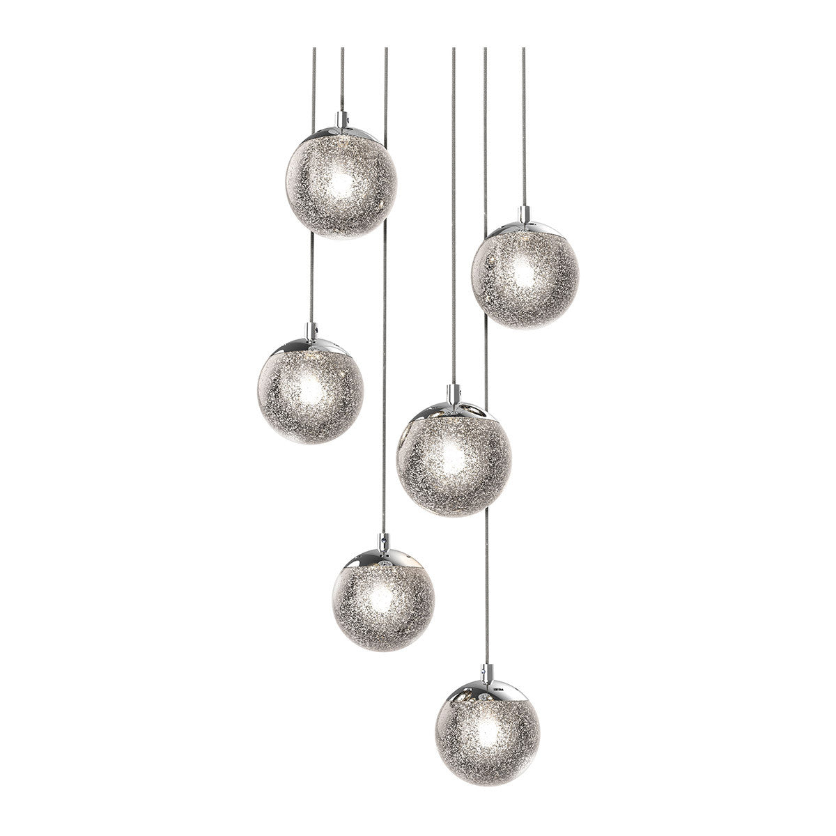 Sonneman Lighting Champagne Bubbles 6-Light Round LED Pendant in Polished Chrome 2963.01