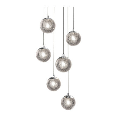 Sonneman Lighting Champagne Bubbles 6-Light Round LED Pendant in Polished Chrome 2963.01