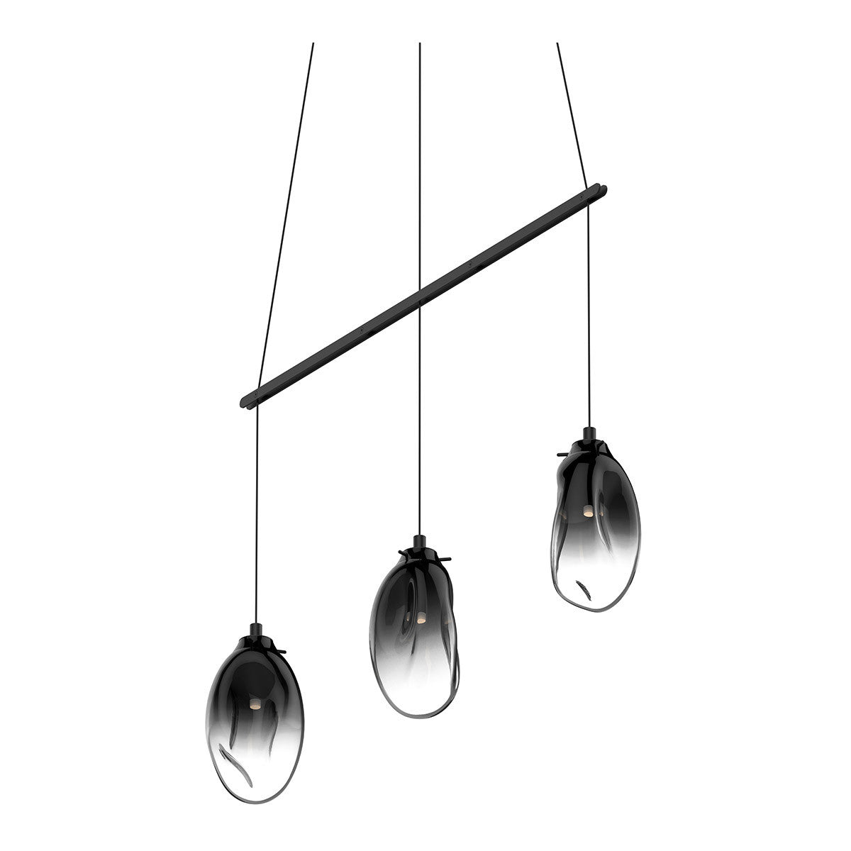 Sonneman Lighting Liquid 3-Light Linear Spreader LED Pendant in Satin Black 2973.25K