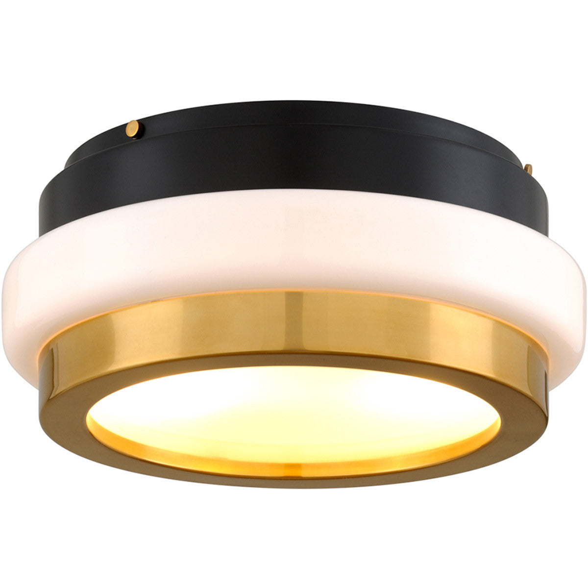 Corbett Lighting Beckenham Flush Mount in Vintage Polished Brass And Black 299-32